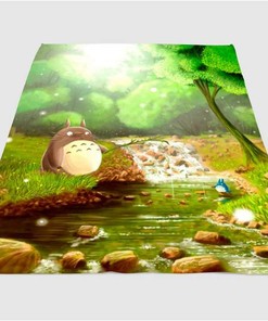 My Neighbor Totoro Cute Sherpa Fleece Blanket Gifts for Family, for Couple