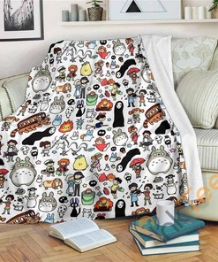 My Neighbours Totoro Sherpa Fleece Blanket Gifts for Family, for Couple