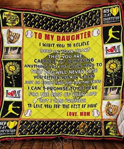 My Softball Daughter Quilt Blanket Bedding Set