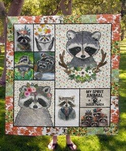 My Spirit Animal Is A Raccoon Quilt Blanket Bedding Set