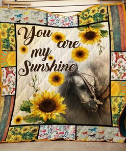 My Sunshine Horse Sunflower Quilt Blanket Bedding Set
