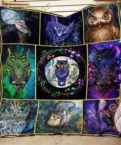 Mysterious Owls Quilt Blanket Bedding Set
