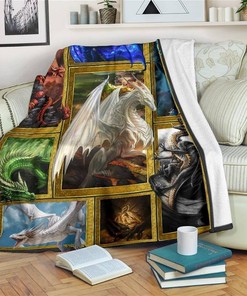 Mystic Dragon Frame Dragon Lover Sherpa Fleece Blanket Gifts for Family, for Couple