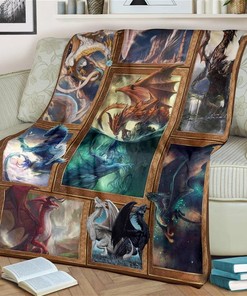 Mystic Dragons Dragon Lover Sherpa Fleece Blanket Gifts for Family, for Couple