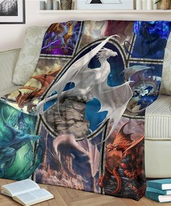 Mystic Dragons Idea Dragon Lover Sherpa Fleece Blanket Gifts for Family, for Couple