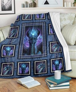 Mystic Face Dragon Idea Dragon Lover Sherpa Fleece Blanket Gifts for Family, for Couple