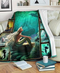 Mystic Mermaid Mermaid Lover Sherpa Fleece Blanket Gifts for Family, for Couple