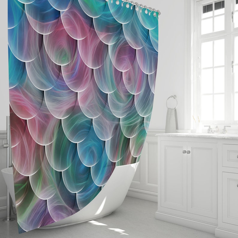 Mystical Mermaid Scales Shower Curtain Bluefink