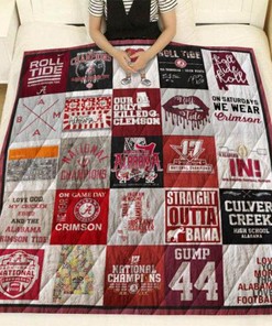 NCAA Alabama Crimson Tide Quilt Blanket Bedding Set Fan Gift