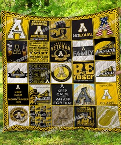 NCAA Appalachian State Mountaineers Quilt Blanket Bedding Set Fan Gift
