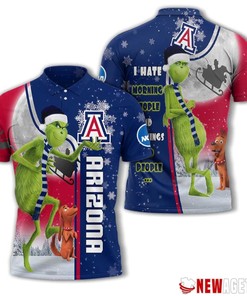 NCAA Arizona Wildcats The Grinch Ugly Christmas Polo Shirt