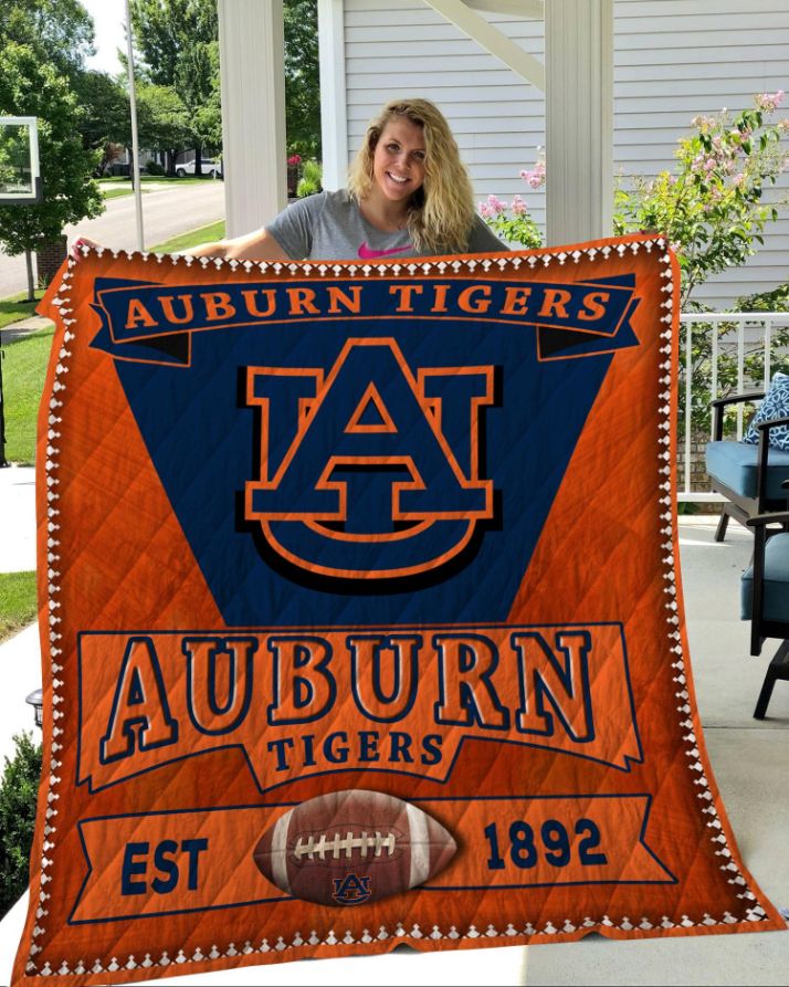 NCAA Auburn Tigers Quilt Blanket Bedding Set Gifts for Fans