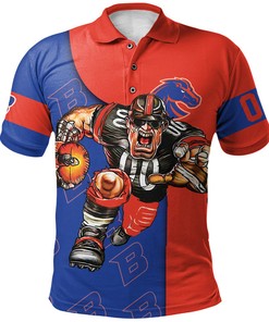 NCAA Boise State Broncos Custom Number Blue Orange Polo Shirt