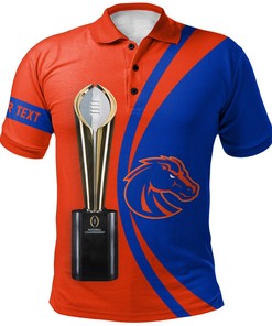 NCAA Boise State Broncos Custom Text Orange Blue Champions Polo Shirt