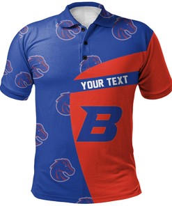 NCAA Boise State Broncos Custom Text Orange Blue Special Polo Shirt