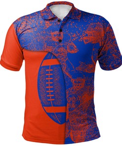 NCAA Boise State Broncos Orange Blue Graffiti Spray Polo Shirt