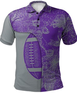 NCAA Kansas State Wildcats Purple Silver Polo Shirt V3