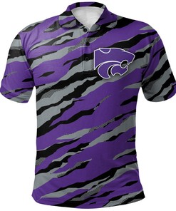NCAA Kansas State Wildcats Purple Silver Polo Shirt V4