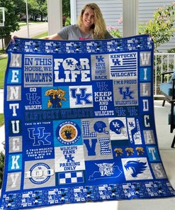 NCAA Kentucky Wildcats Quilt Blanket Bedding Set Gifts for Fans