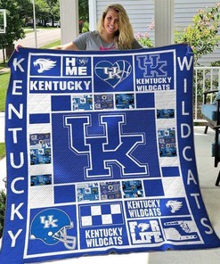 NCAA Kentucky Wildcats Quilt Blanket Bedding Set for Fans