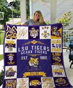 NCAA Lsu Tigers Quilt Blanket Bedding Set Fan Gift
