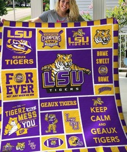 NCAA Lsu Tigers Quilt Blanket Bedding Set for Home Décor