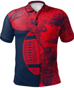 NCAA Ole Miss Rebels Red Blue Graffiti Spray Polo Shirt