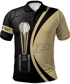 NCAA Purdue Boilermakers Custom Text Champions Polo Shirt