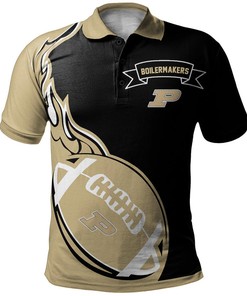 NCAA Purdue Boilermakers Gold Ball Black Polo Shirt