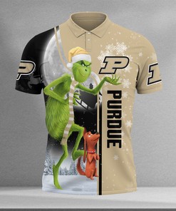 NCAA Purdue Boilermakers The Grinch Christmas Polo Shirt