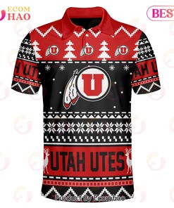 NCAA Utah Utes Custom Name Number Ugly Christmas Polo Shirt