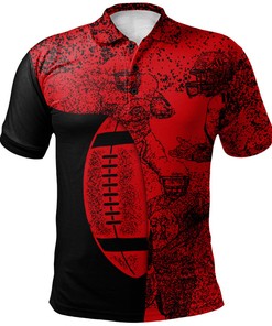 NCAA Utah Utes Red Black Graffiti Spray Polo Shirt