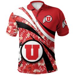 NCAA Utah Utes Red Hibiscus Polo Shirt - Image 2