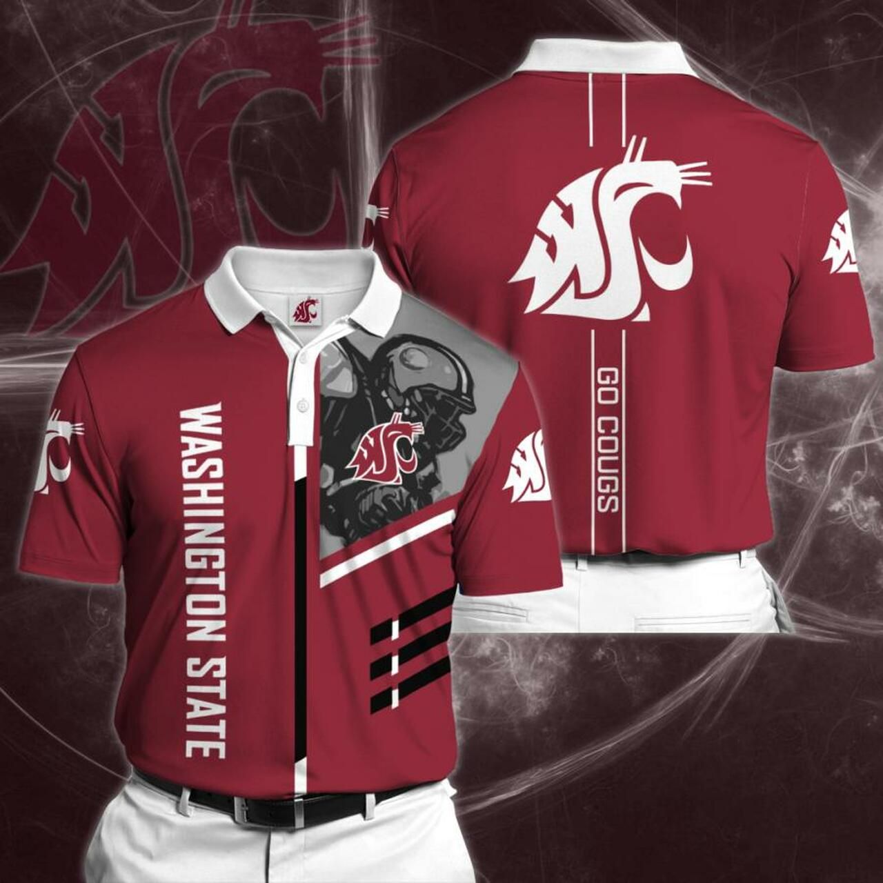 NCAA Washington State Cougars Go Cougs Polo Shirt