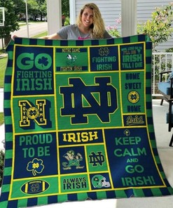 ND Go Irish Ncaa Notre Dame Fighting Irish Collection Quilt Blanket Bedding Set