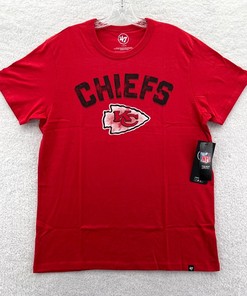 NEW '47 Kansas City Chiefs Shirt Mens Large Red Short Sleeve NFL Football Top