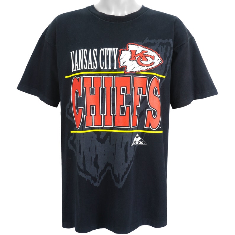 NFL (Apex One) - Kansas City Chiefs Single Stitch T-Shirt 1990s - Image 2