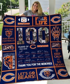NFL Chicago Bears Quilt Blanket Bedding Set Fan Gift