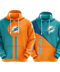 NFL Miami Dolphins 3D Printed Zip Hoodie - Gift for Fans