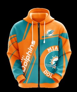 NFL Miami Dolphins Gift for Fans - 3D Printed Zip-Up Hoodie