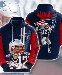 NFL New England Patriots Tom Brady Zipper 3D Hoodie