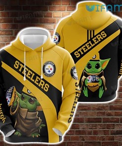 NFL Steelers Hoodie 3D Baby Yoda Pittsburgh Steelers Unique Gift