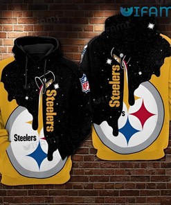 NFL Steelers Hoodie 3D Melting Pattern Logo Pittsburgh Steelers Unique Gift