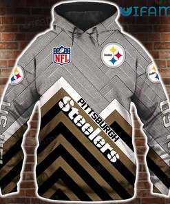 NFL Steelers Hoodie 3D Stripe Pattern Logo Pittsburgh Steelers Unique Gift