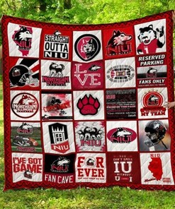 NIU Northern Illinois Hukies Ncaa Collection Quilt Blanket Bedding Set