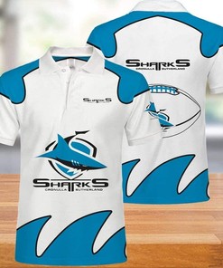 NRL Cronulla-sutherland Sharks 3d Print Casual Summer Short Top Branding Trends 3D Polo Shirt