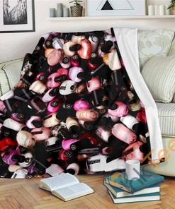 Nail Polish Collage Sherpa Fleece Blanket Gifts for Family, for Couple