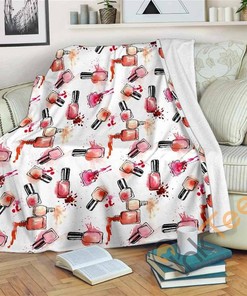 Nail Polish Sherpa Fleece Blanket Gifts for Family, for Couple