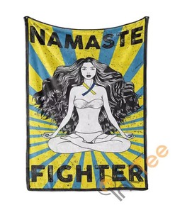 Namaste Down Warrior Sherpa Fleece Blanket Gifts for Family, for Couple