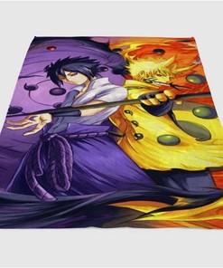 Naruto And Sasuke Sage Mode Sherpa Fleece Blanket Gifts for Family, for Couple
